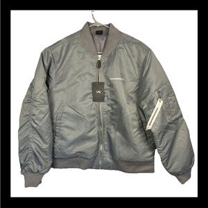 Treasure JIKJIN MA-1 TEAM JACKET Grey Men’s Medium K-Pop Boy Band Bomber YG